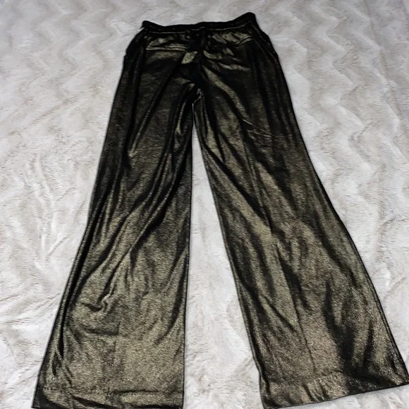 Joie metallic gold dressy wide leg pants. Holiday Parties NWT Size 4